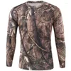 Men's T Shirts Summer Quick-drying Camouflage T-shirts Breathable Long-sleeved Military Clothes Outdoor Hunting Hiking Camping Climbing