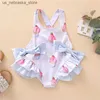 Pieces Baby Swimsuit Childrens Swimsuit Bikini Flower Girl 2424 Summer Beach Terno de traje infantil sem costas 1 2 3 4 anos Q240418