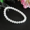 Strand 8mm Round Beads Natural White Jade Chalcedony Woman's Jewelry Bracelet Representing Purity And Lucky A Gift For Loved One