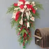 Dekorativa blommor konstgjorda tallnålgrenar Fake Plant Green Leaves Christmas Tree Spig Garland Wreath Wedding Home Decor DIY