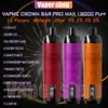 VapMe Crown Bar Pro Max 18000 Puffle E-cigarette jetable 25 ml POD 850mAh Batterie rechargeable 0% 2% 3% 5% 12 FLAVORS PUFF