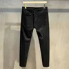 Calça masculina jeans homens na primavera outono da moda ripped ripped hole slim fit estilo coreano moda moda preta branca casual de nove pontos urban