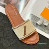 15A Designer Flat Sandals Luxury Slippers Women's Woven Slipper Embroider Sandal Fashion Flip Flop Letter Slipper Summer Beach Slide Ladies Low Heel Shoes 35-41