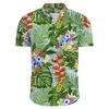 Camisas casuais masculinas camisa havaiana camisa de mangas curtas de mangas curtas moda moda top de grandes dimensões para venda com flores