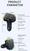 Car P20 Wireless Hands-free Car Charger 3 Ports Colorful Atmosphere Lights Dual USB Bluetooth FM Transmitter Car MP3 Fast Charing Car Phone Charger