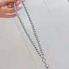 Kettingen Twee mensen met een afneembare 8mm grijze imitatie Parels ketting met 50 cm met een high-end kristal voor vrouwen