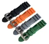 Assista Bands 24mm para Pam Rubber Strap prev tang fivela pulseira de pulseira esportiva band4901216