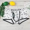 Underbyxor sexiga underkläder män boxare shorts bomull trosor man stjärna tryck u konvex påse cueca calzoncillo plus size m-xxl