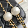 Mini Flap Bag Designer Women Crossbody Bag 10a Lustro Jakość Mini Classic torebka naśladowanie Pearls Evening Torba z pudełkiem C003A