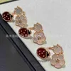 High End jewelry rings for vancleff womens V Gold Lucky Clover White Fritillaria Blossom Ring Womens Light Luxury Precision Original 1:1 With Real Logo