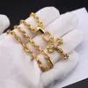 CH KRO Classic Splating 24K Gold Flame Diamond Cross Naszyjnik Spersonalizowany lekki luksusowy urok dla mężczyzn i kobiet