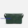 Womens Designer Cassette Cross-body Bag BotegaVeneta Luxury Small/Classic Intreccio Leather Cross Body Bag Single Interior Zip Pocket Magnetic Closure OJ9K