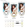 Kontinuerlig belysning Lazy Stand w/LED Selfie Ring Light USB Ring Light Phicking Fill Light w/Phone Stand för YouTube Makeup Live Streaming Y240418