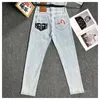 Autumn New Mens Ripped Slim Fit Elasticity Jeans Men's Straight Business Classic Casual Trousers Fashiom Brand Designer Jeans Storlek 28-36 G890