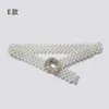 Belts Fashion Women's Waist Chain White Pearl Belt Elastic Oval Buckle Dress Coat Decoration Waistband 1 Piece