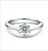 Wedding Rings Damesring Moissanite Solitaire verloving Bruiloft 925 Sterling Sier 18K Gold PLated Promise Wed Rings for Women DR9381180