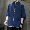 Men's Casual Shirts Elegant Fashion Harajuku Slim Fit Ropa Hombre Loose All Match Shirt Stand Collar Button Thin Style Short Sleeve Blusa