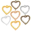 Charmes 15pcs 5 couleurs alliage concis en forme de coeur creux charme pour bracelet collier pendant des bijoux de bricolage accessoires de bijoux fabriqués 24 25 mm A133