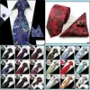 Neck Tie Set 20 Styles Mens Ties Sets Floral 100% Silk Jacquard Woven Necktie Gravata Corbatas Hanky Cufflinks Tie Set For Men Formal Otlxc