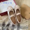 Flache Schuhe Schuhmädchen Ballett Valens Tino Designer Satin Ballerinas Frauen Lady High Edition 2024 Bottom New V Family Bow Mary Single Dr1k