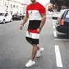 Summer Beach Shorts 3D Casual Herr Tshirt Set sportkläder för manliga överdimensionerade kläder Kort ärmdräkt Män 240416