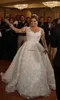 Plus Size A Line Wedding Dresses V Neck Long Sleeves Beaded Lace Appliques Tulle Sweep Train Bridal Gowns Custom Made