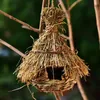 14stylar Birds Nest Bird Cage Natural Grass Egg House Outdoor Decorative Weaved Hanging Parrot House Pet Bedroom 240416