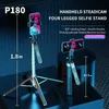 Selfie monopodes selfie stick alliage caméra de bureau quadrupod stand usb charge bluetooth 360 rotation ptz handheld selfie stick y240418