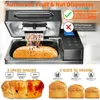 17-i-1 brödtillverkare Dual Heater 710W Rostfritt stål Maskin Glutenfri deg Maker Jam Yoghurt Pro Automatisk mutter Dispenser Ceramic Pan Touch Panel 3 Brödstorlekar