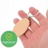 Keychains 100Pcs Blank Wooden Key Chain Unfinished Wood Tags Ring For Craft Supplies