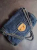 Shoulder Bags Ins Little Red Book Versatile Retro Denim Canvas Bag Women's Single Underarm Messenger 2024