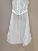 robe de femme coton noire blanc col collier sans manche robe midi robe