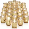 Candle Holders Zestaw 12 nakrapianych rtęci srebrny szklany objętość - idealny do próby obiadowej dekoracji ślubu