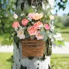 Decoratieve bloemen kunstmatige bloemmand decoratie realistisch hangen met lanyard levendige kleur voor 3