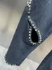 Jeans pour femmes vintage fashion rivet chaîne creux 2024 printemps tendance haute taille pantalon denim femelle 11xx8997