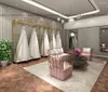 Hängare High End Wedding Dress Shop Golvtyp Display Rack Po Studio Shelf Cheongsam Hanger Gold