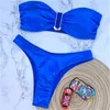 Strapless Push Up Women Women Sexy Bikini Set Summer Micro Low Waist Maillots de Bain Femme 240416