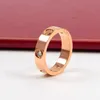 Fashion Classic Love Ring Silver Rose Gold Anneau en acier inoxydable Femmes Men Sweetver Designer Ring Couple de bijoux en option 5 mm