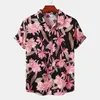 Mäns casual skjortor sommarblomma kort ärm Hawaiian strand man för män blus klänning smal fit rockabilly social harajuku