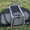 Chat de porte-chien chat transportant un sac pliable en maille portable pour le vélo de voiture voyage sacs respirants camping randonnée