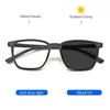 Fashion Leisure TR-90 Square Mens Ultra lekkie okulary optyczne recepty pochromic 0-600 Anti Blue Light Reading okulary 240416