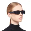 Sonnenbrille Vintage rechteckige Y2K Frauen Retro Futuristische Sonnenbrille Männer 2000er Jahre grüner Leoparden grauer Mode dekorativ