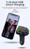 Car P20 Wireless Hands-free Car Charger 3 Ports Colorful Atmosphere Lights Dual USB Bluetooth FM Transmitter Car MP3 Fast Charing Car Phone Charger
