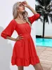 Vestidos informales elegantes de color sólido Mini para mujeres Sexy Leape-up Bowknot A-Line Corto Vestido femenino Vestido