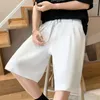 Shorts's Shorts Buttons Camber Casual Mid-Rise Abita con cintura per ufficio Office Colore Solido Gamba larga ginocchio
