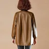 Kvinnors läder mitt - lång kappa kvinnlig 2024 Spring Autumn Korean version av Loose Match Slimming Pu Baseball Jacket Top Tide