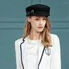 Berets Fashion Sailor Ship Boat Captain Military Hats Papa Cap Papa Black Baseball Caps plat pour femmes