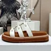 Slippers Summer Sandals 2024 Women Shoes Open Toe Strappy Pumps Flat Heel Slip On Shallow Chaussures Femme 34-42