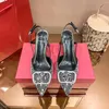 Дизайнерские сандалии пряжка каблуки каблуки Slingback Stiletto каблуки для туфли.