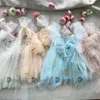 Baby borduurseljurk meisje zomerjurk bloemen bogen mouwloze ballarina dance performance jurk meisjes tutus kleding 240416